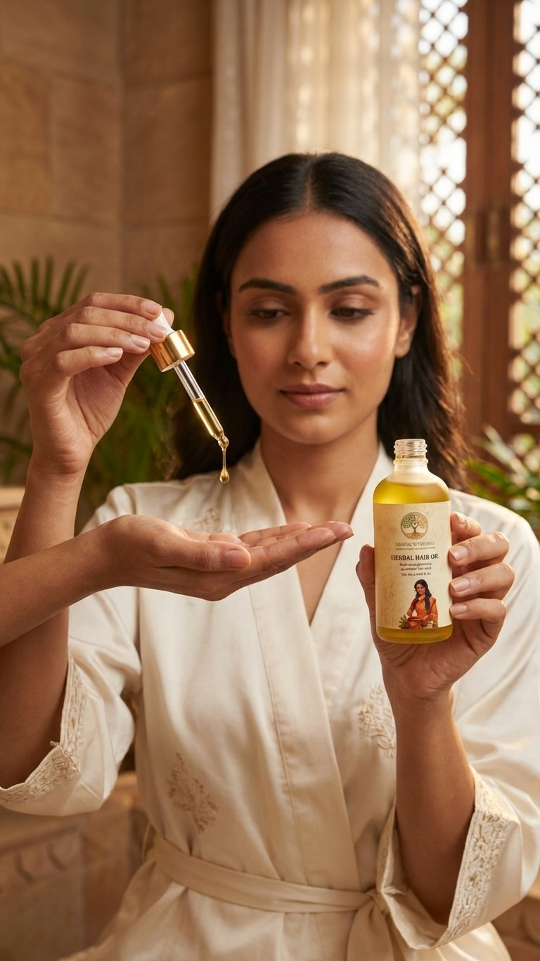 Prayas Ayurveda Herbal Hair Oil for hair growth, scalp nourishment, and reducing hair fall naturally